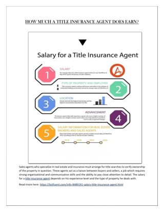 How much a Title Insurance Agent does earn?