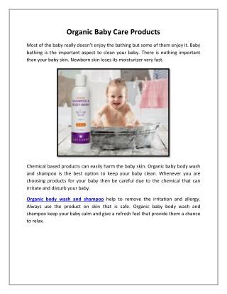 Organic Baby Care Products