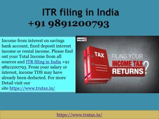 Do you have to File income tax return online in India 91 9891200793?