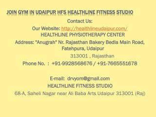 Join Gym in Udaipur HFS Healthline Fitness Studio