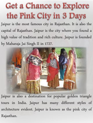 Get a Chance to Explore the Pink City in 3 Days