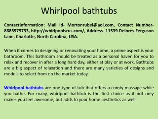 Whirlpool bathtubs