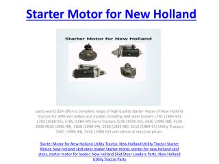Starter Motor for New Holland