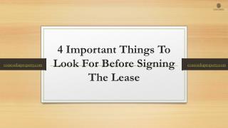 4 Important Things To Look For Before Signing The Lease