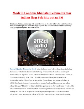 Modi in London: Khalistani elements tear Indian flag; Pak hits out at PM