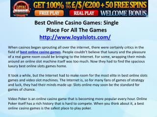 Best Online Casino Games: Single Place For All The Games