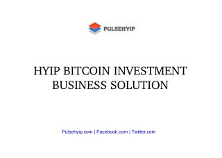 HYIP manager script | cryptocurrency investment script