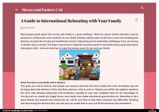 A Guide to International Relocating with Your Family