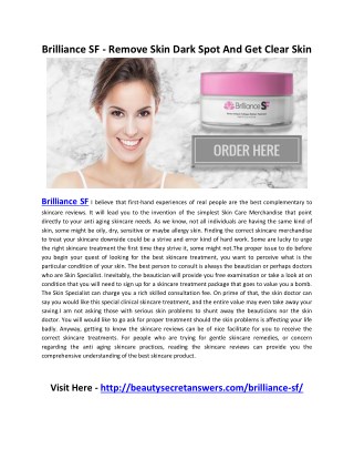 Brilliance SF - Remove Skin Dark Spot And Get Clear Skin