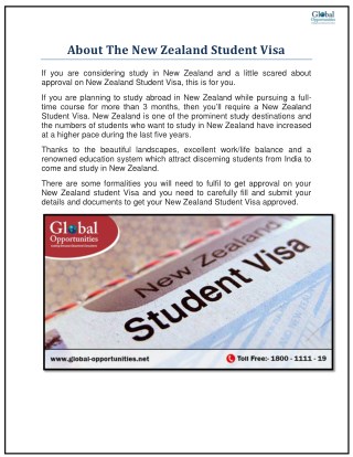 About The New Zealand Student Visa