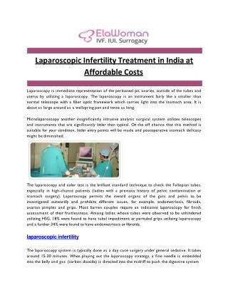 Laparoscopic Infertility Treatment in India at Affordable Costs