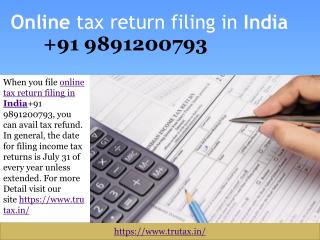 Online income tax filing 91 9891200793