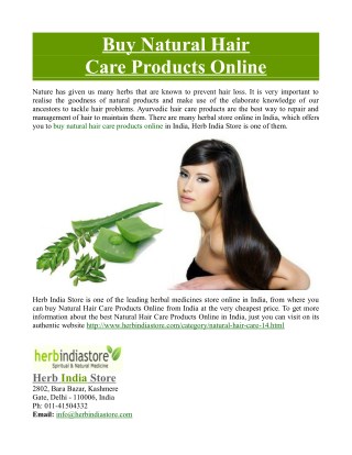 Buy Natural Hair Care Products Online