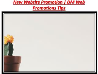 New Website Promotion | DM Web Promotions Tips