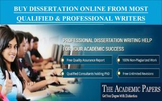 Buy Dissertation Online from Most Qualified & Professional Writers
