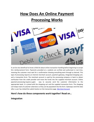 How Does An Online Payment Processing Works