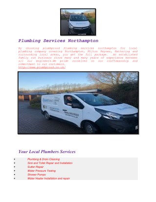 Plumbing Services Northampton