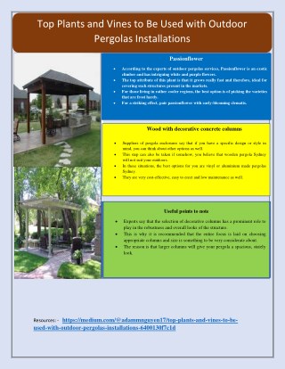 Top Plants and Vines to Be Used with Outdoor Pergolas Installations