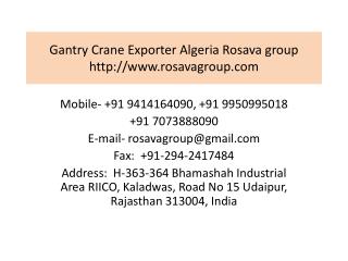 Gantry Crane Exporter Algeria Rosava group