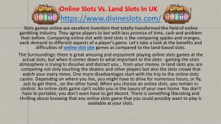 Online Slots Vs Land Slots In UK