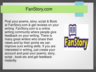 FanStory - A Online Platform to Post Your Story, Poem and Essay