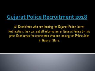 Gujarat Police Recruitment 2018