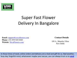 Super Fast Flower Delivery In Bangalore