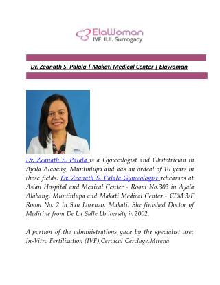 Dr. Zeanath S. Palala | Makati Medical Center | Elawoman