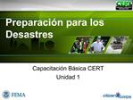 Preparaci n para los Desastres