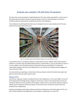 Evaluate your websiteâ€™s UX with these 10 questions