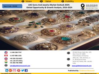 UAE Gems And Jewelry Market Outlook 2024: Global Opportunity & Growth Analysis, 2016-2024