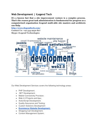 Web development | iLegend tech