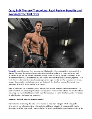 Crazy Bulk Trenorol Trenbolone: Read Review, Benefits and Working|Free Trial Offer