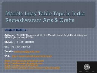 Marble Inlay Table Tops in India Rameshwaram Arts & Crafts