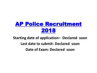 Ap Police recruitment 2018