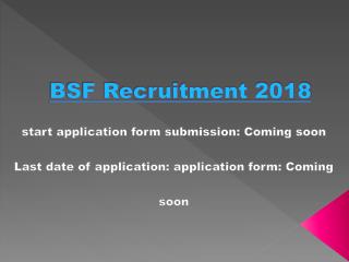 BSF Recruitment 2018