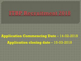 ITBP Recruitment 2018