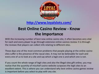 Best Online Casino Review - Know the Importance
