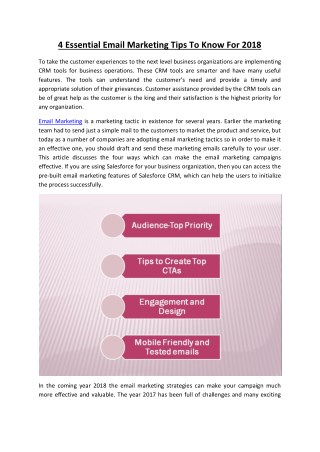 Essential Email Marketing Tips To Know For 2018