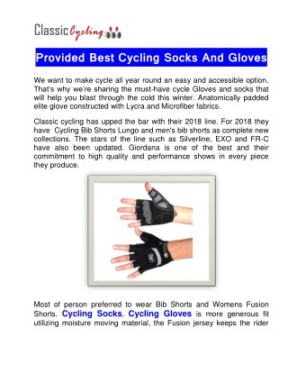Cycling Gloves | Cycling Socks