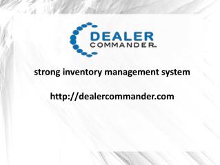 Strong Inventory Management System | Dealer Commander