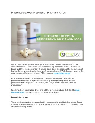 Difference between Prescription Drugs and OTCs