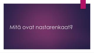 MitÃ¤ ovat nastarenkaat?