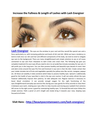 Increase the Volume of Your Lashes with Lash Energizer