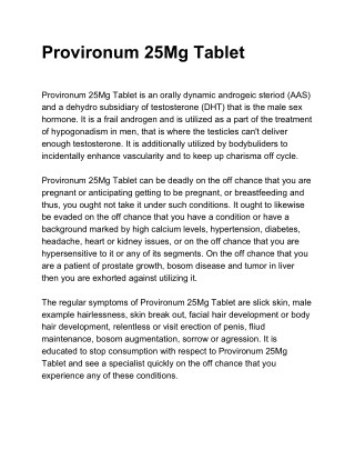 Provironum 25Mg Tablet - Uses, Side Effects, Substitutes, Composition And More | Lybrate