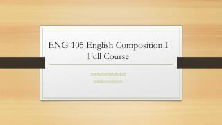 ENG 105 English Composition I Full Course