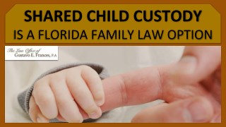 Shared child custody is a Florida family law option