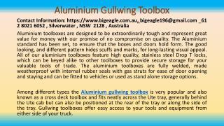 Aluminium gullwing toolbox
