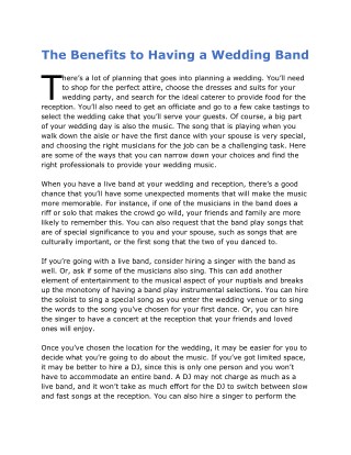 The Benefits to Having a Wedding Band