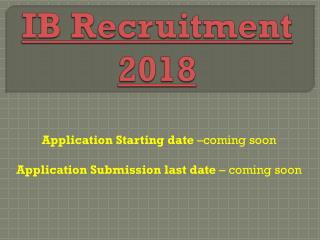 IB Recruitment 2018